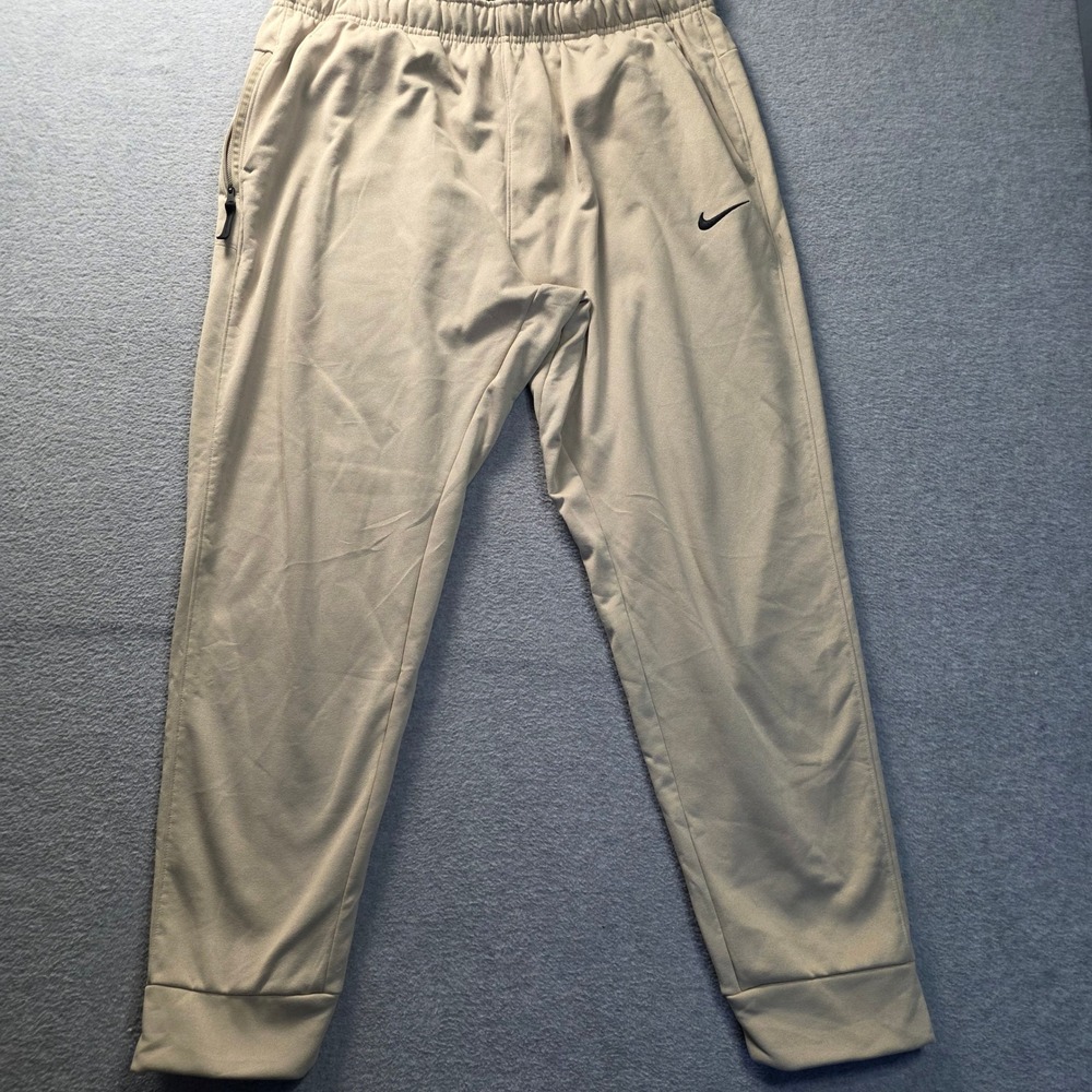 Nike Therma-FIT Jogger Sweatpants Mens XL Beige Khaki Athletic‎ Training Pants